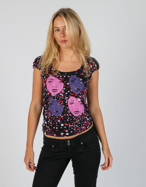 Vintage Cyberg Werr S woven top in black, 3 of 4