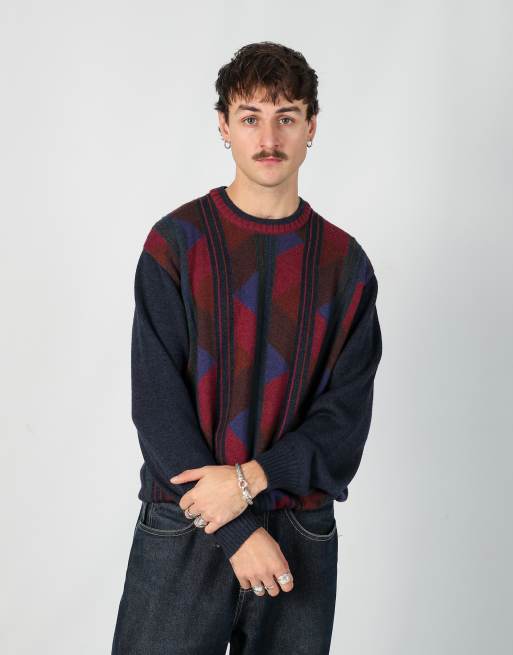 Vintage Dalmine m knit sweatshirt in navy blue