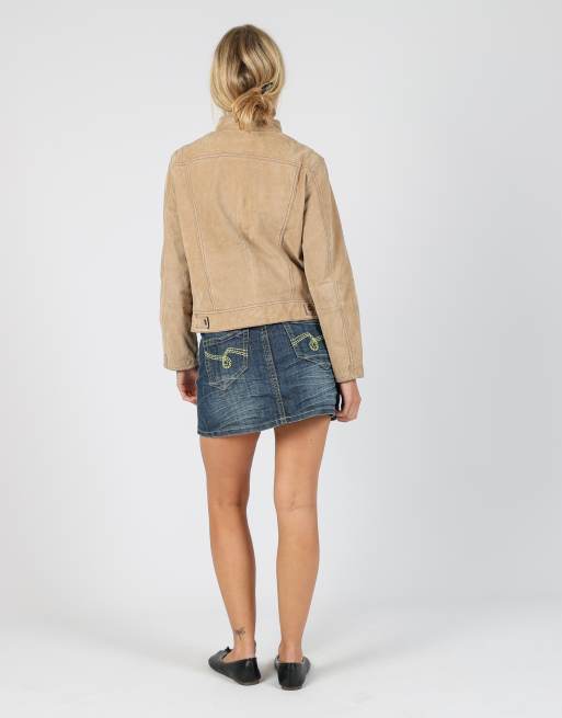 Vintage Dateless S denim mini skirt in blue, 3 of 4