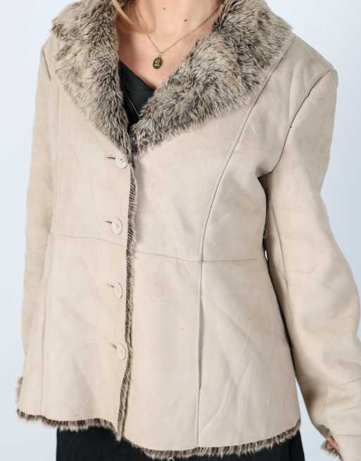 Vintage David Barry M aviator jacket in beige, 4 of 4
