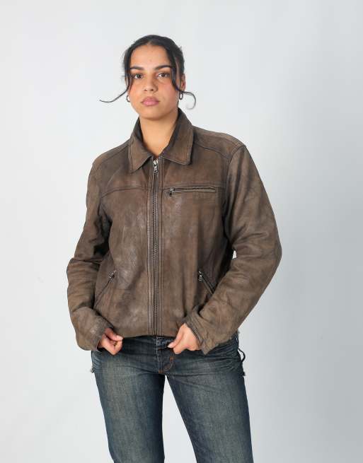 Vintage Daytona L leather jacket in brown