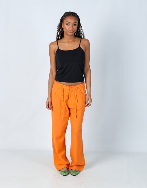 Vintage De Blasio S woven trousers in orange