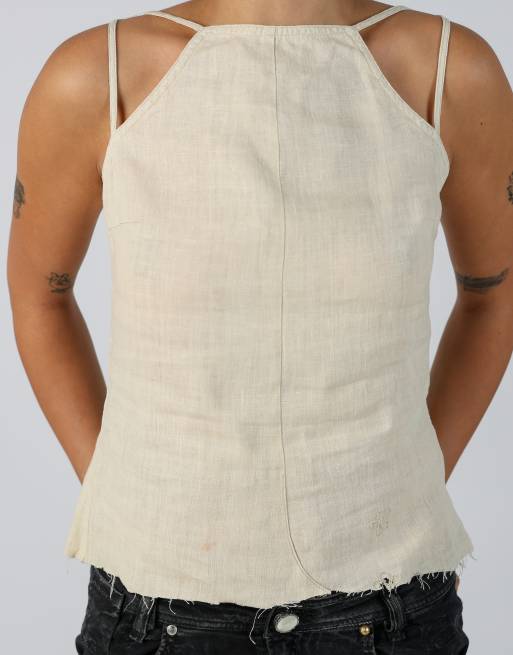 Vintage Deanna B S woven top in cream, 4 of 4