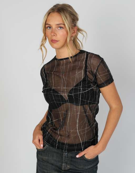 Vintage Della Corte S mesh top in black