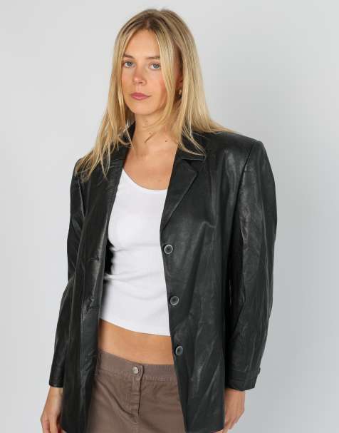 Vintage Delmod L leather jacket in black - view 1