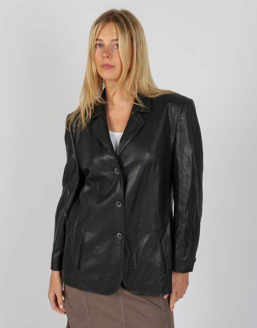 Vintage Delmod L leather jacket in black, 3 of 4