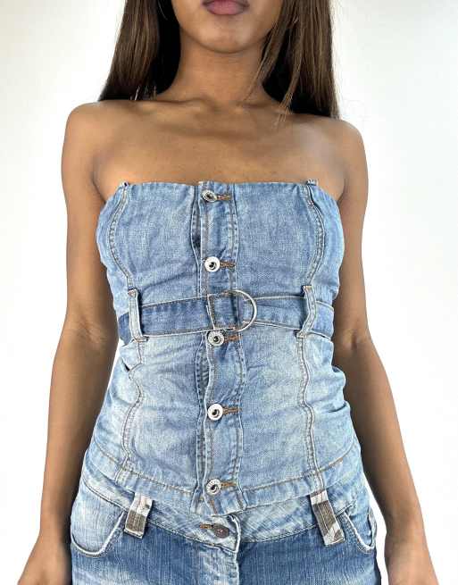 Vintage denim bandeau top, 3 of 4