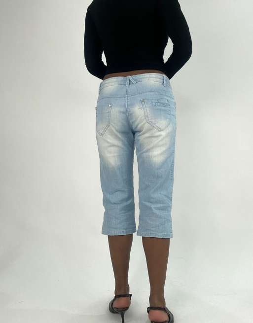 Vintage denim capris in blue, 2 of 4