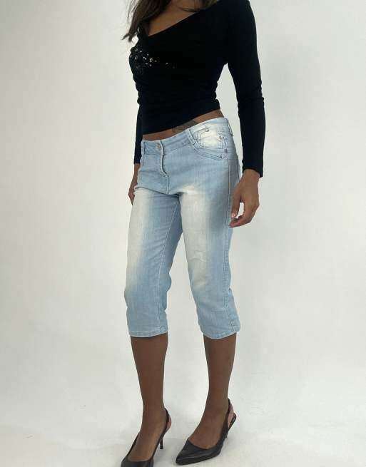Vintage denim capris in blue, 4 of 4