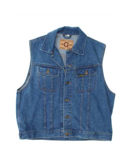 Vintage Denim Gilet UK 42 XL In Blue