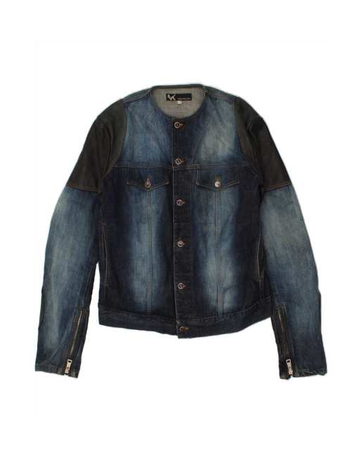 Vintage Denim Jacket It 54 3XL In Blue Colourblock