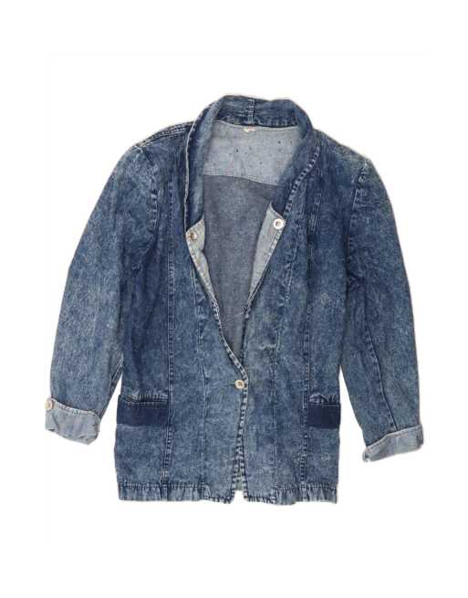 Vintage Denim Jacket UK 12 Medium In Blue
