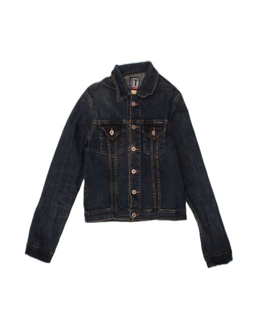 Vintage Denim Jacket UK 14 Large In Blue