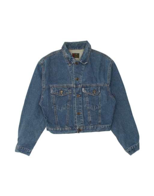 Vintage Denim Jacket UK 14 Medium In Blue