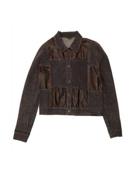 Vintage Denim Jacket UK 20 2XL In Grey Patchwork - view 1