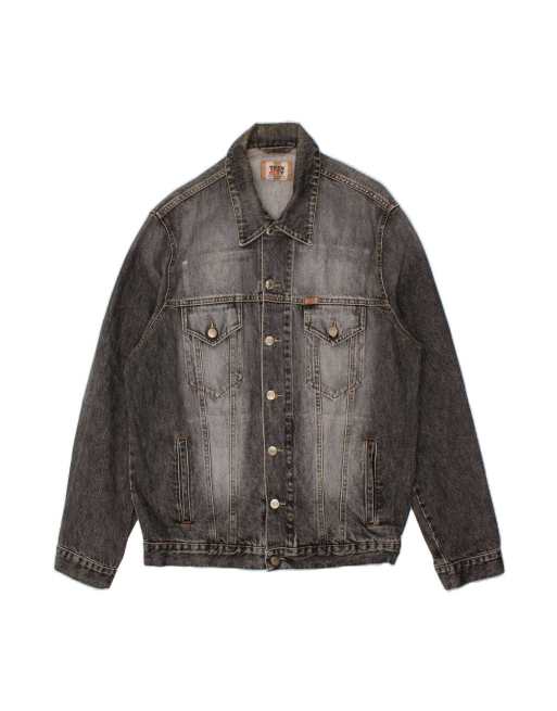 Vintage Denim Jacket UK 40 Large In Grey