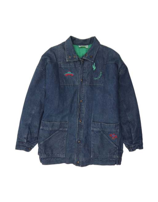 Vintage Denim Jacket UK 44 2XL In Blue