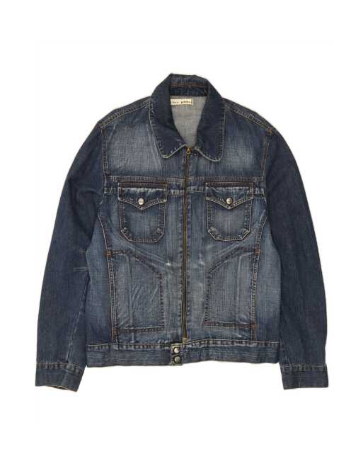Vintage Denim Jacket UK 44 2XL In Blue