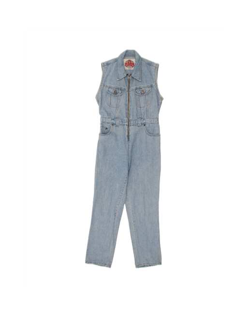 Vintage Denim Jumpsuit UK 14 Medium In Blue