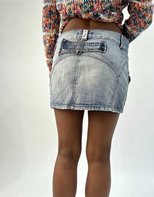 Vintage denim mini skirt blue, 2 of 4