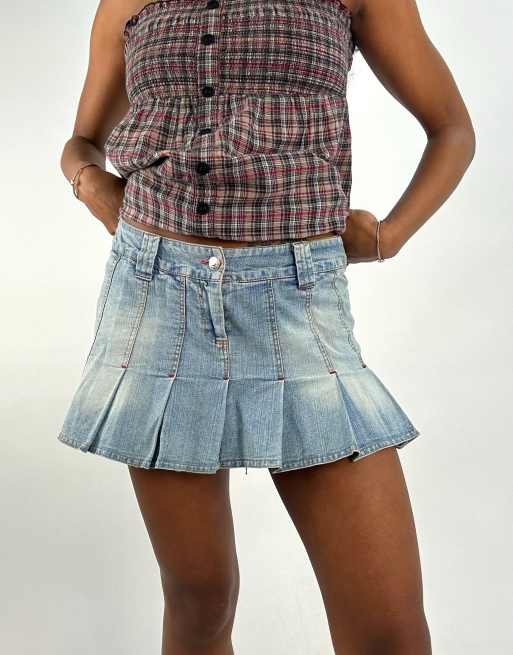 Vintage denim mini skirt in blue