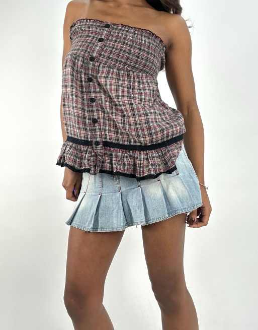 Vintage denim mini skirt in blue, 4 of 4