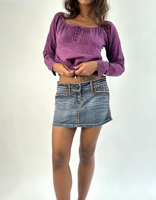 Vintage denim mini skirt in blue