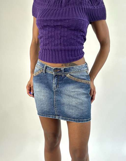 Vintage denim mini skirt in blue