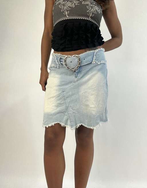 Vintage denim mini skirt in blue