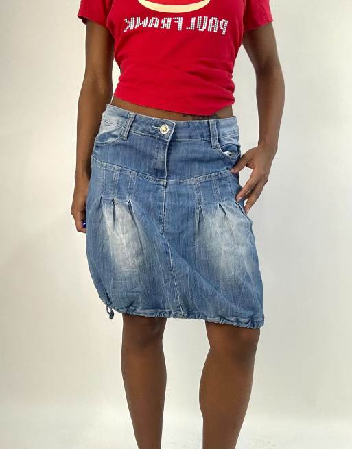 Vintage denim mini skirt in blue