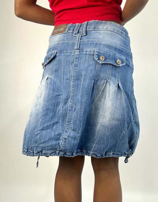 Vintage denim mini skirt in blue, 2 of 4