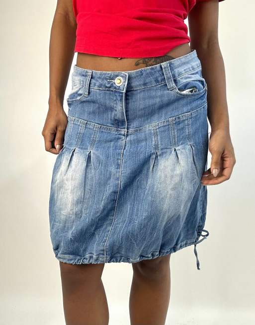 Vintage denim mini skirt in blue, 3 of 4