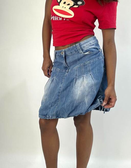 Vintage denim mini skirt in blue, 4 of 4