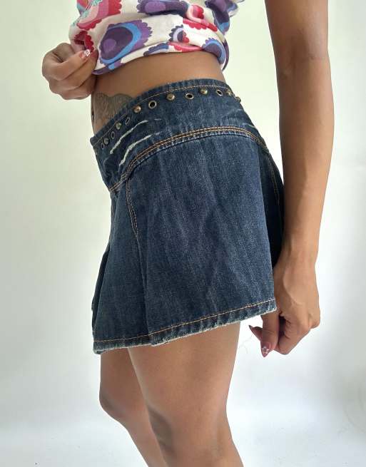 Vintage denim mini skirt in blue, 4 of 4