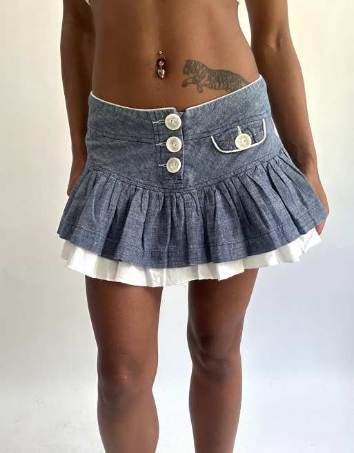 Vintage denim mini skirt in blue