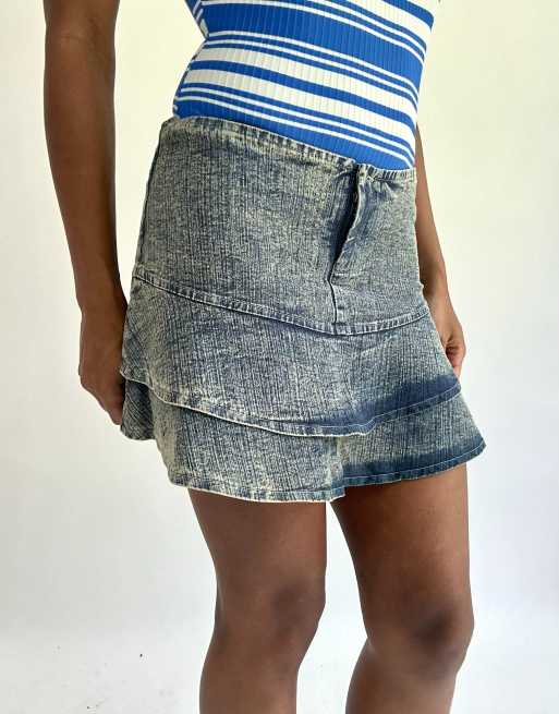 Vintage denim mini skirt in blue, 4 of 4