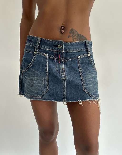 Vintage denim mini skirt in blue, 1 of 4