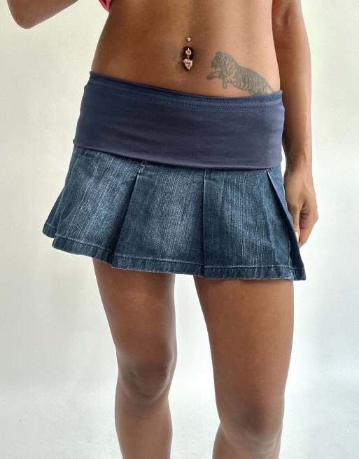 Vintage denim mini skirt in blue, 1 of 4