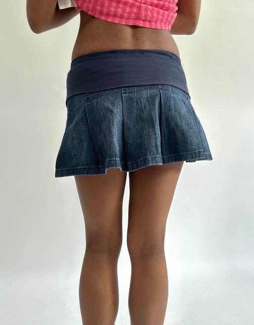 Vintage denim mini skirt in blue, 2 of 4