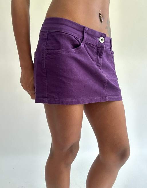 Vintage denim mini skirt in purple, 4 of 4