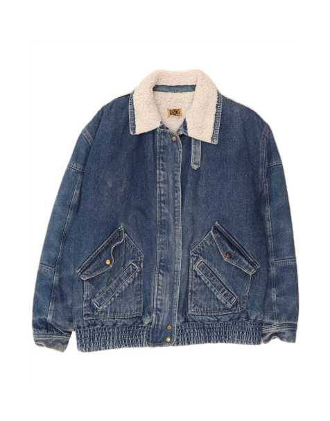 Vintage Denim Sherpa Jacket EU 44 XL In Blue - view 1
