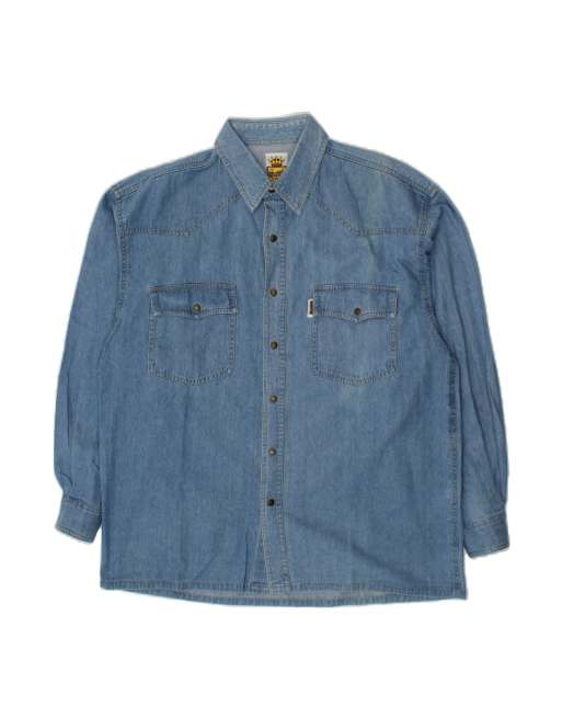 Vintage Denim Shirt Large In Blue