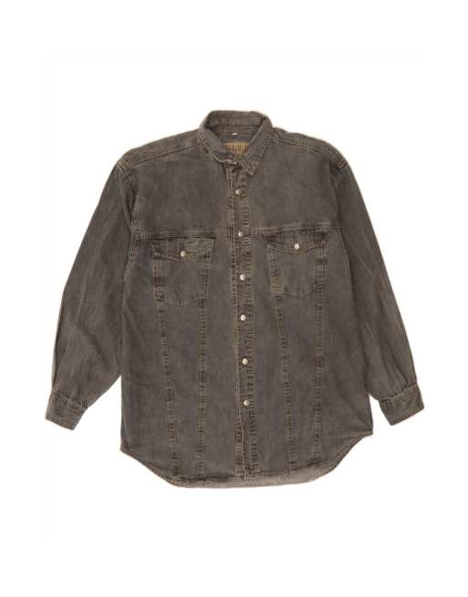 Vintage Denim Shirt Medium In Grey