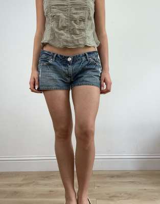 Vintage denim shorts in blue