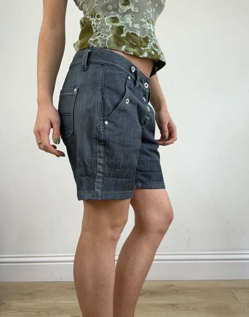 Vintage denim shorts in grey, 3 of 4