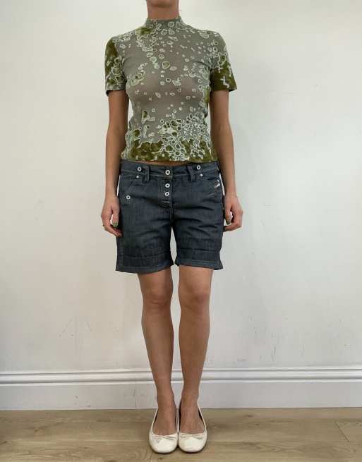 Vintage denim shorts in grey, 4 of 4