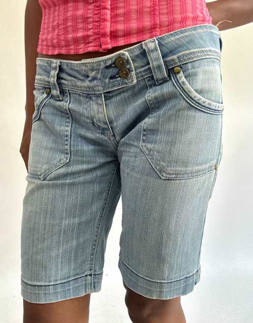 Vintage denim shorts in light blue, 3 of 5