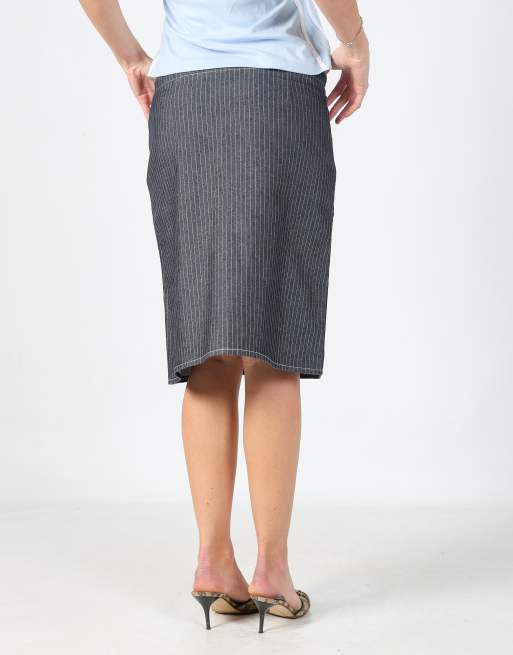 Vintage Denny Rose L denim midi skirt in blue, 2 of 4