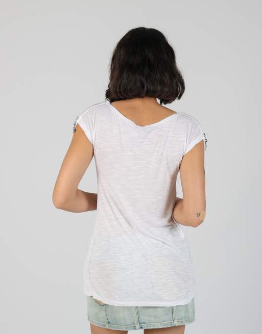 Vintage Denny Rose S baby tee in white, 2 of 4