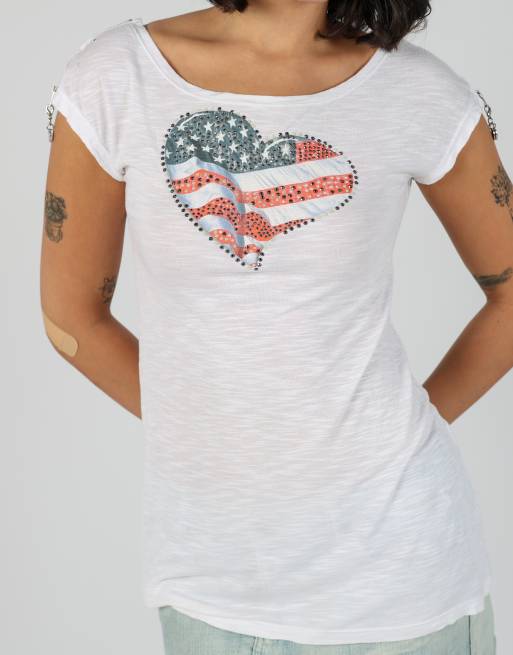 Vintage Denny Rose S baby tee in white, 4 of 4